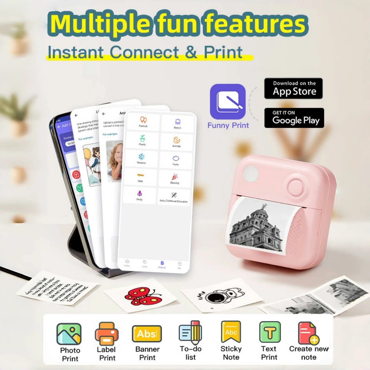 Dolewa D3 Mini Portable Thermal Printer