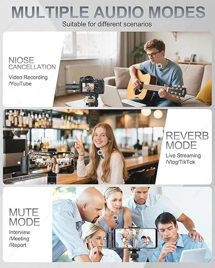 Wireless Lavalier Microphone 4-in-1