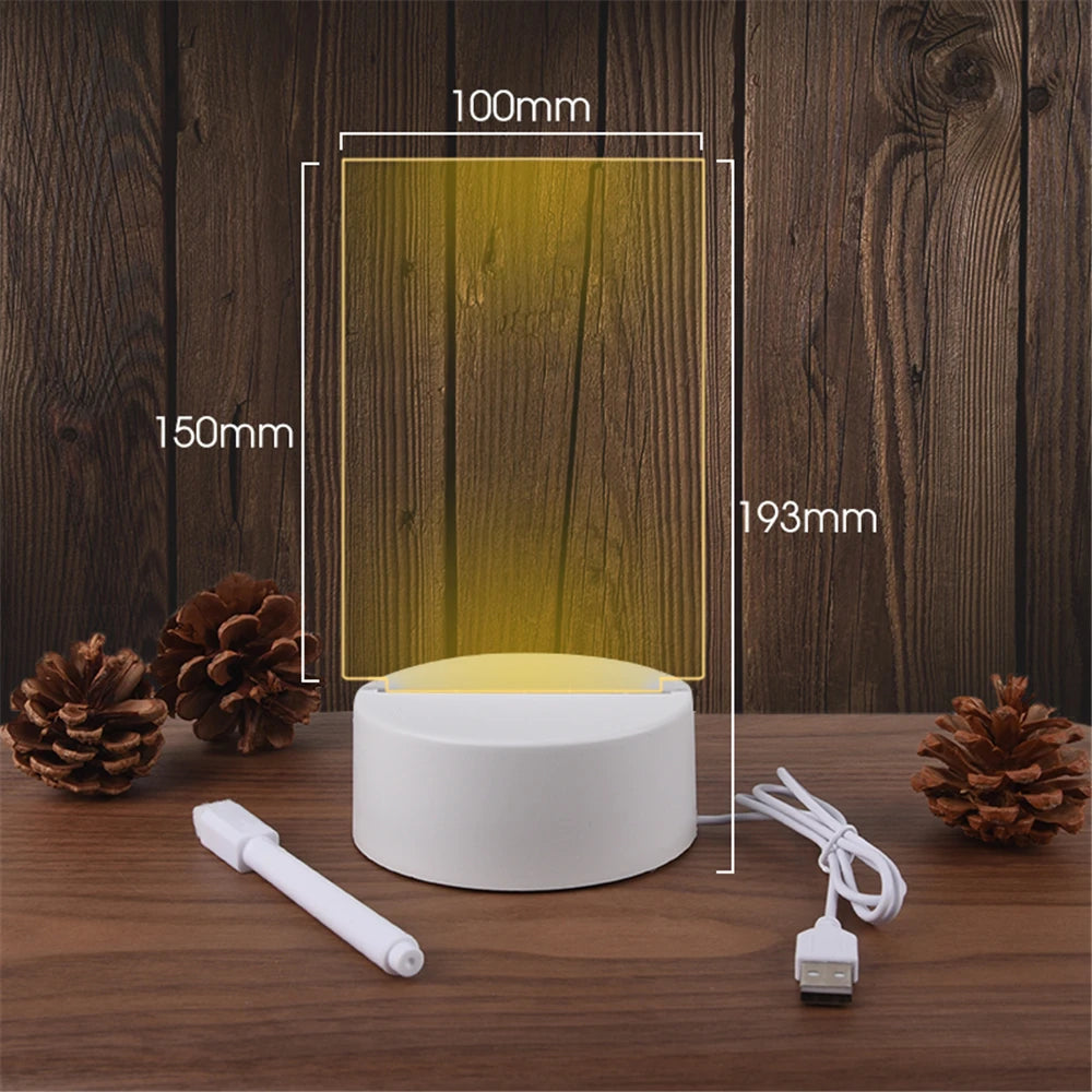 LED Acrylic Message Board Night Light