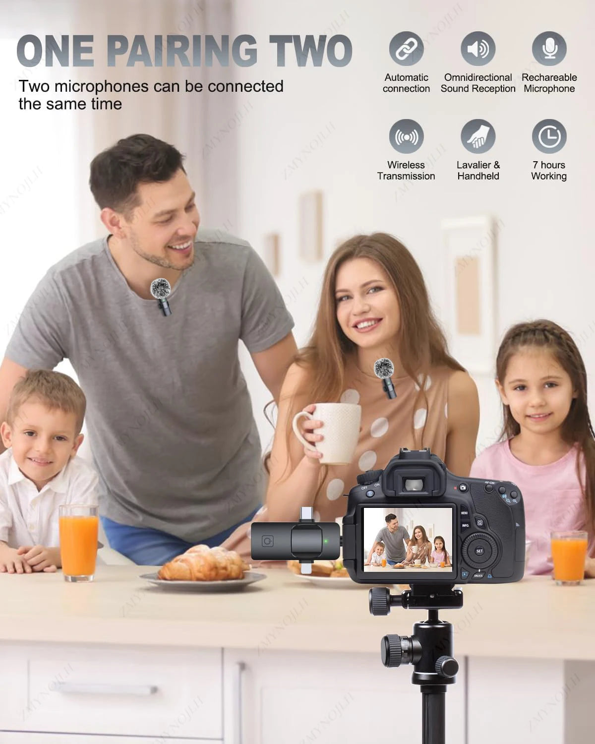 Wireless Lavalier Microphone 4-in-1