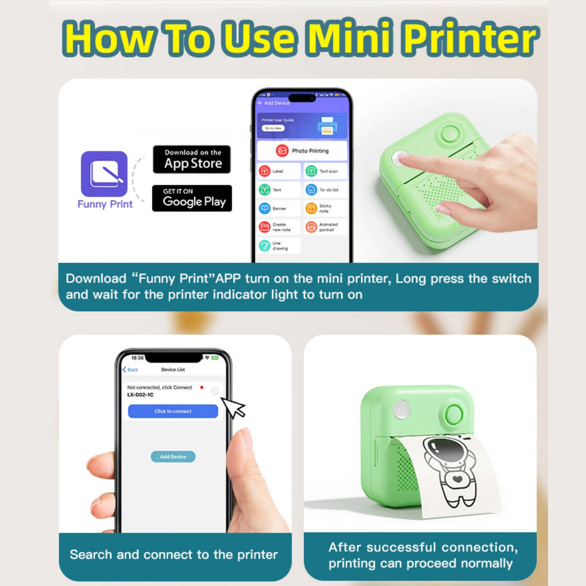 Dolewa D3 Mini Portable Thermal Printer